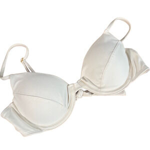 Knight White Adjustable Strap Tie Back Summer Beachy Bikini Top Women Sz L